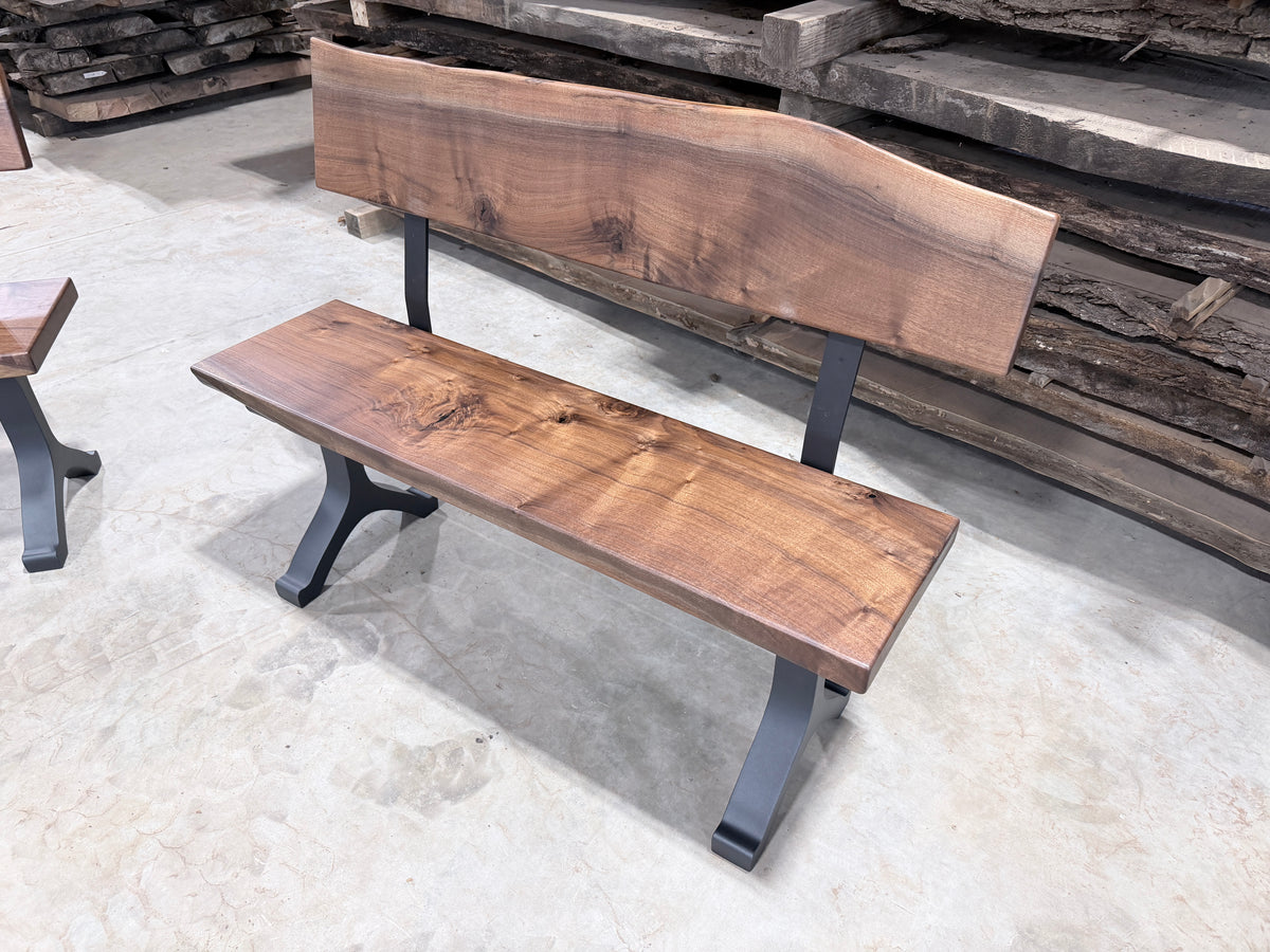 Oregon Black Walnut Live-Edge Benches