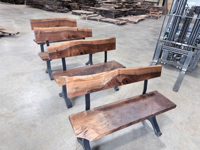 Oregon Black Walnut Live-Edge Benches