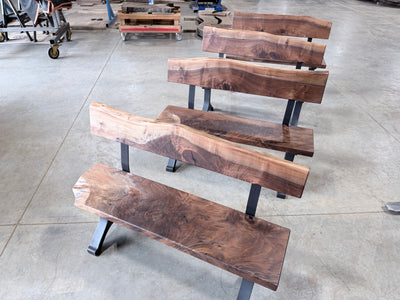 Oregon Black Walnut Live-Edge Benches