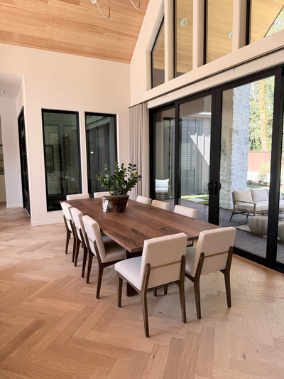 Eastern Walnut Dining Table with Matching Pedestal Legs