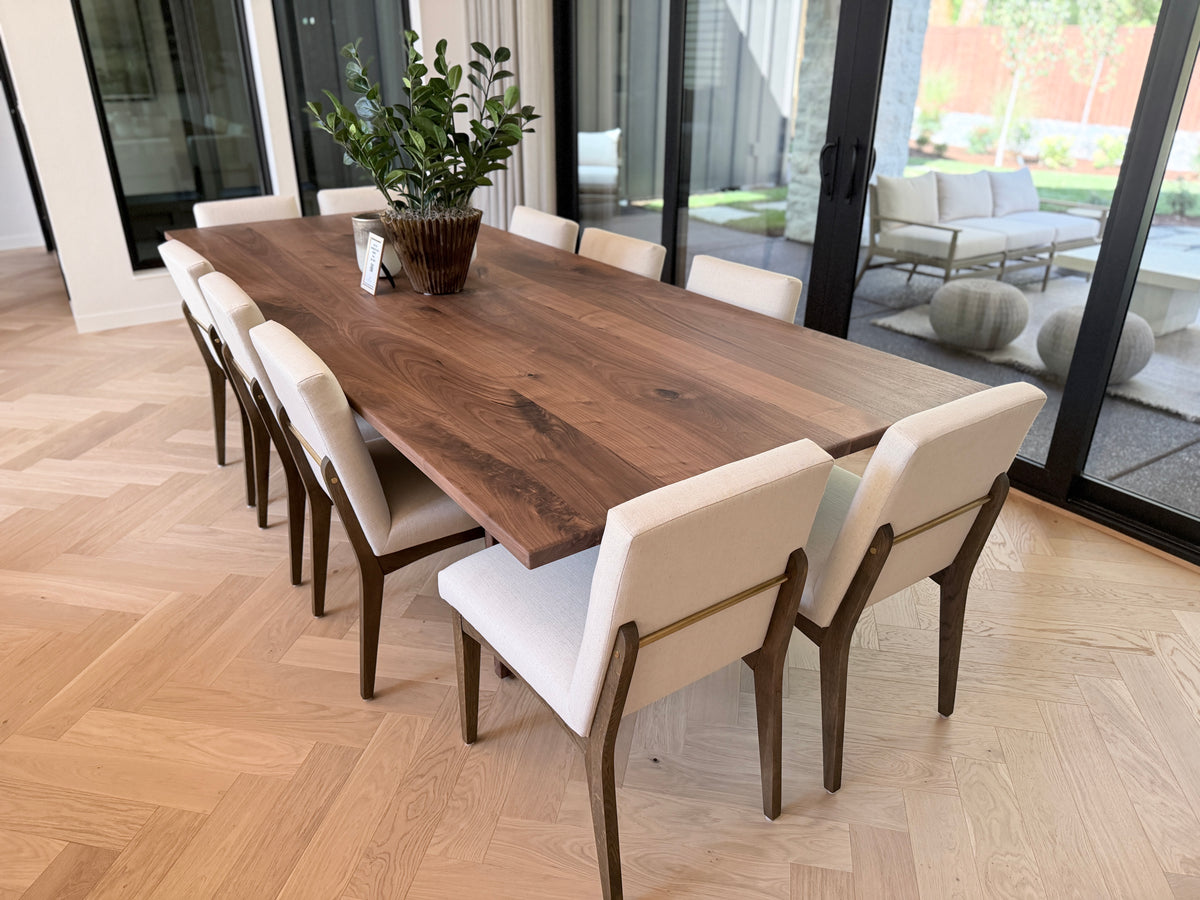 Eastern Walnut Dining Table with Matching Pedestal Legs